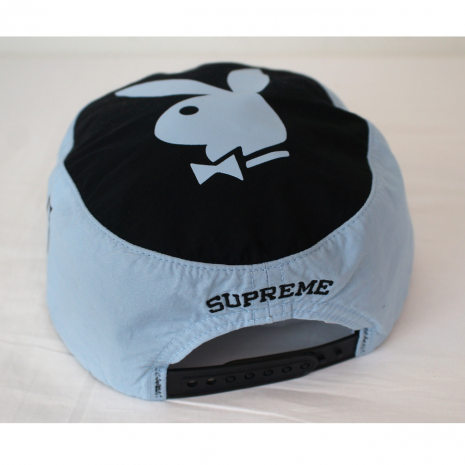 Supreme (シュプリーム) x PLAY BOY（プレイボーイ） コラボ 帽子 キャップ 青黒